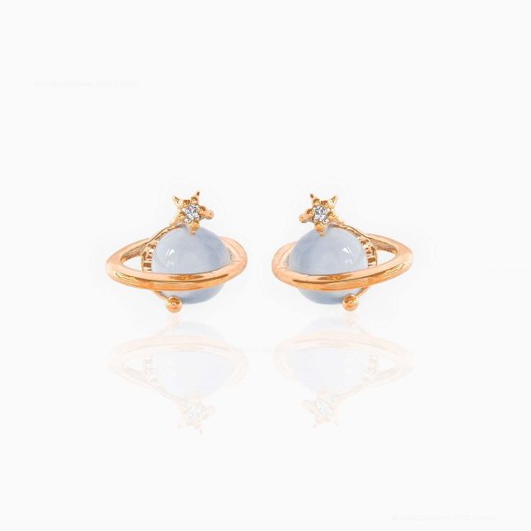 Mini Neptune Shooting Star Gold-Plated Stud Earring