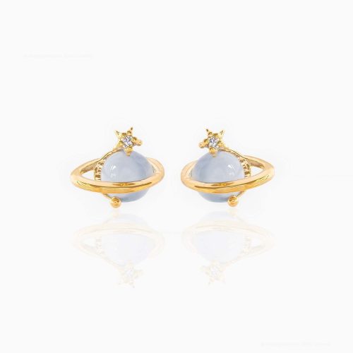 Mini Neptune Shooting Star Gold-Plated Stud Earring