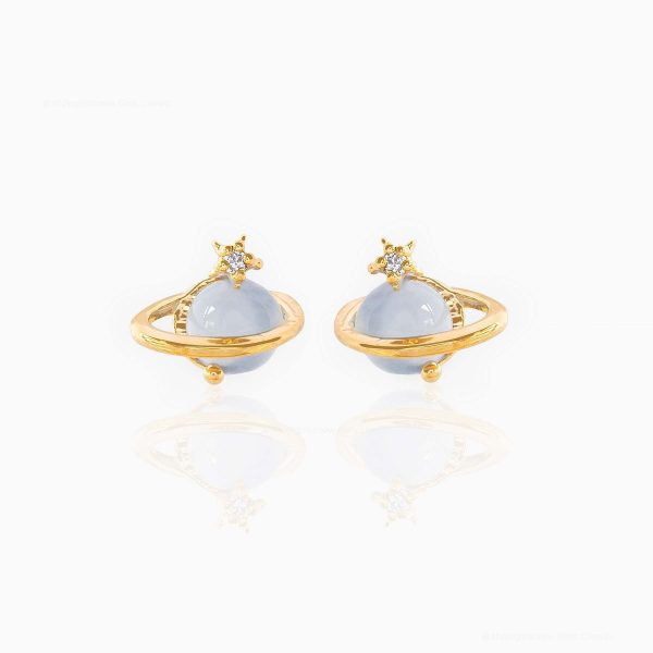 Mini Neptune Shooting Star Gold-Plated Stud Earring