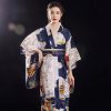 Long Traditional Japanese-themed Floral Women's Kimono