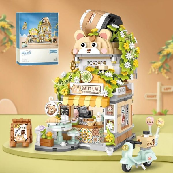Panda and Brown Bear Tea Cafes Micro Building Set Collection Panda and Brown Bear Tea Cafes Micro Building Set Collection