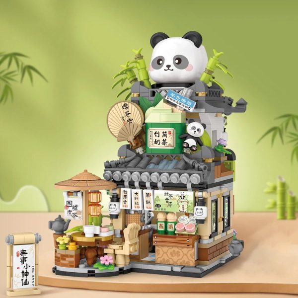 Panda and Brown Bear Tea Cafes Micro Building Set Collection Panda and Brown Bear Tea Cafes Micro Building Set Collection
