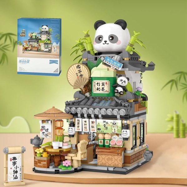 Panda and Brown Bear Tea Cafes Micro Building Set Collection Panda and Brown Bear Tea Cafes Micro Building Set Collection