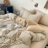 Pastel Checked Plaid Bedding Set Collection without Bed Sheet