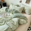 Pastel Checked Plaid Bedding Set Collection without Bed Sheet