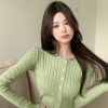 Pastel Knitted Women's Buttoned Long Sleeve Cardigan