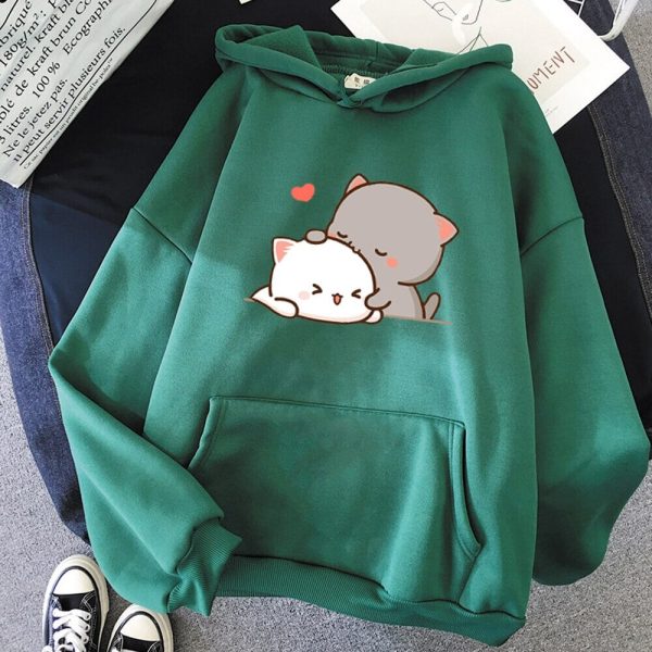Pepper and Salt Cat Sharing Love Hoodie