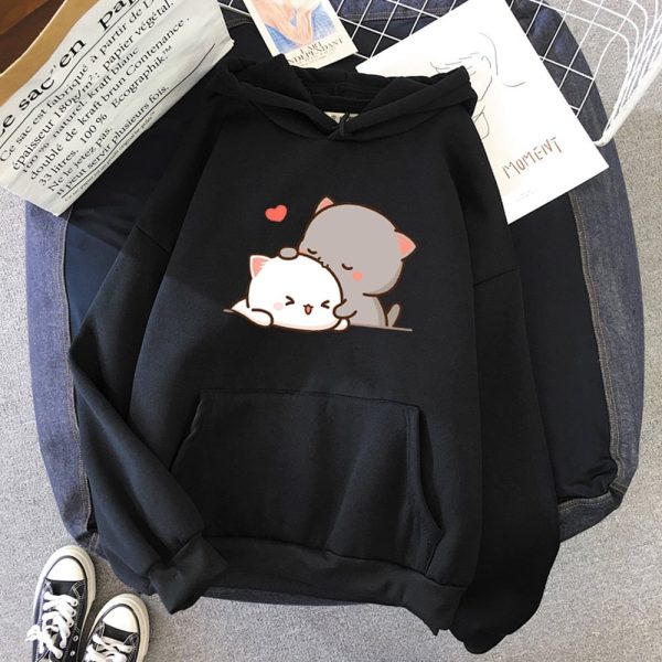 Pepper and Salt Cat Sharing Love Hoodie