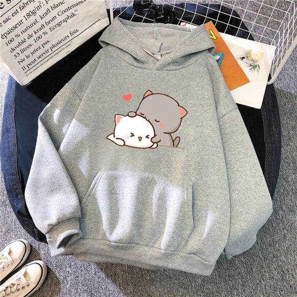Pepper and Salt Cat Sharing Love Hoodie