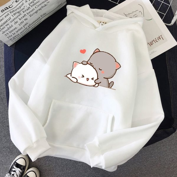 Pepper and Salt Cat Sharing Love Hoodie