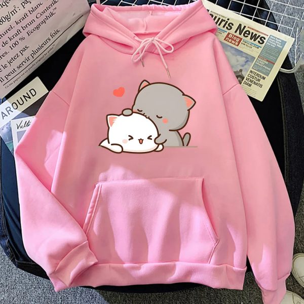 Pepper and Salt Cat Sharing Love Hoodie