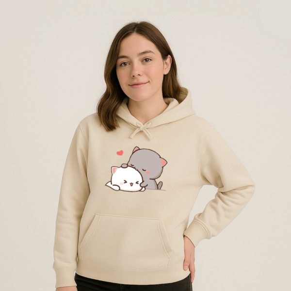 Pepper and Salt Cat Sharing Love Hoodie
