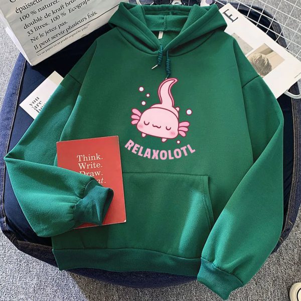 Pink Chilling Axolotl Unisex Hoodies