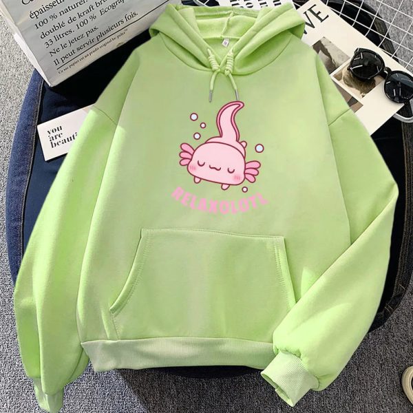 Pink Chilling Axolotl Unisex Hoodies