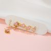 Pink Heart Gold-Plated Asymmetric Stud Earrings