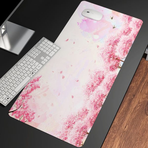 Pink Sakura Japanese Shrine Mountains Large Mouse Pad Collection