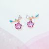 Pink Shooting Star Gold-Plated Stud Earrings