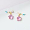 Pink Shooting Star Gold-Plated Stud Earrings