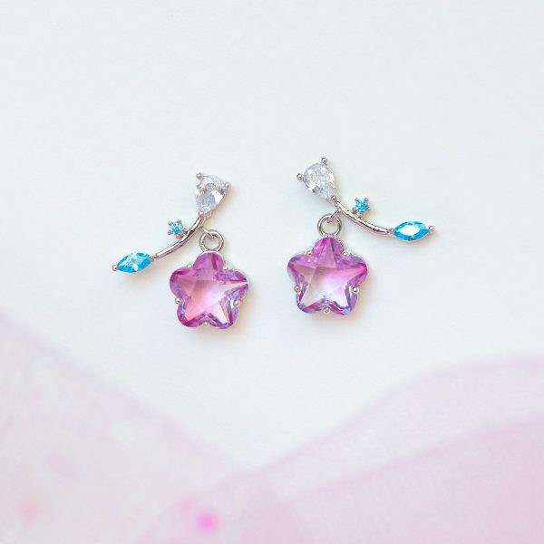 Pink Shooting Star Gold-Plated Stud Earrings