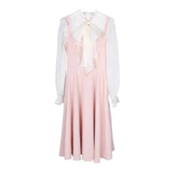 Pink White Vintage Fairytale Cottage Dress