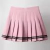 Preppy Pleated Striped Tennis Black Pink Navy White Mini Skirt