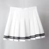 Preppy Pleated Striped Tennis Black Pink Navy White Mini Skirt
