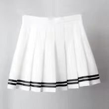 Preppy Pleated Striped Tennis Black Pink Navy White Mini Skirt