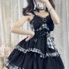 Punk Princess Gothic Lolita Black Red Women's Dress