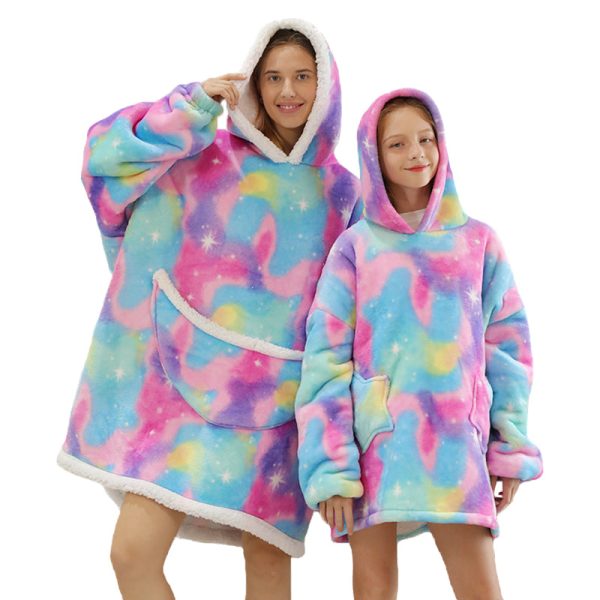 Rainbow Parents & Kids Combo Oversized Blanket Hoodies