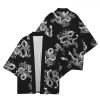Red Black Golden Dragon Outlined Unisex Kimono