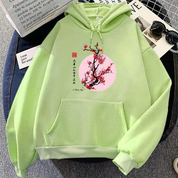 Red Sakura Branch Moon Unisex Hoodie
