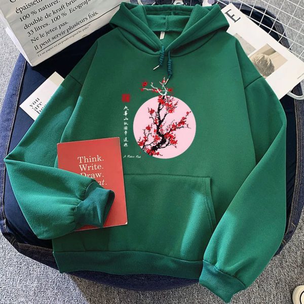 Red Sakura Branch Moon Unisex Hoodie
