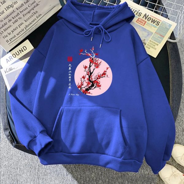 Red Sakura Branch Moon Unisex Hoodie
