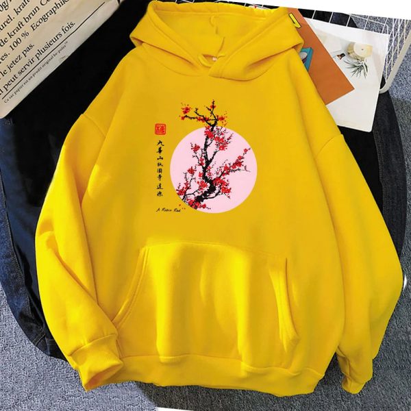 Red Sakura Branch Moon Unisex Hoodie