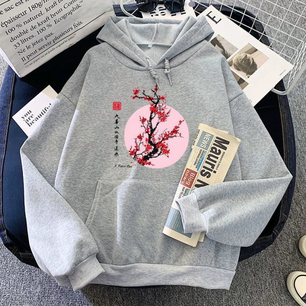 Red Sakura Branch Moon Unisex Hoodie