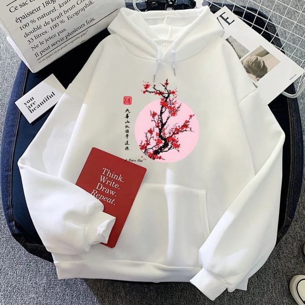 Red Sakura Branch Moon Unisex Hoodie