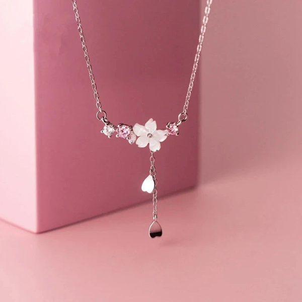 Romantic Sakura Cherry Blossoms Flower Necklace