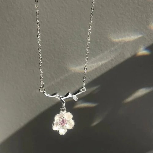 Romantic Sakura Cherry Blossoms Flower Necklace