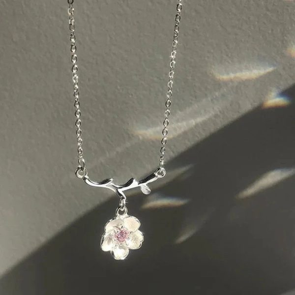 Romantic Sakura Cherry Blossoms Flower Necklace