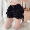 Ruffled Lolita Bloomers White Black Laced Women's Shorts