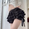 Ruffled Lolita Bloomers White Black Laced Women's Shorts