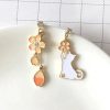 Sakura Cat & Fan Drop Earrings