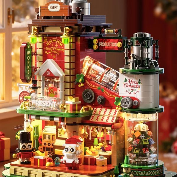 Santa’s Workshop Mechanical Factory Christmas Building Set