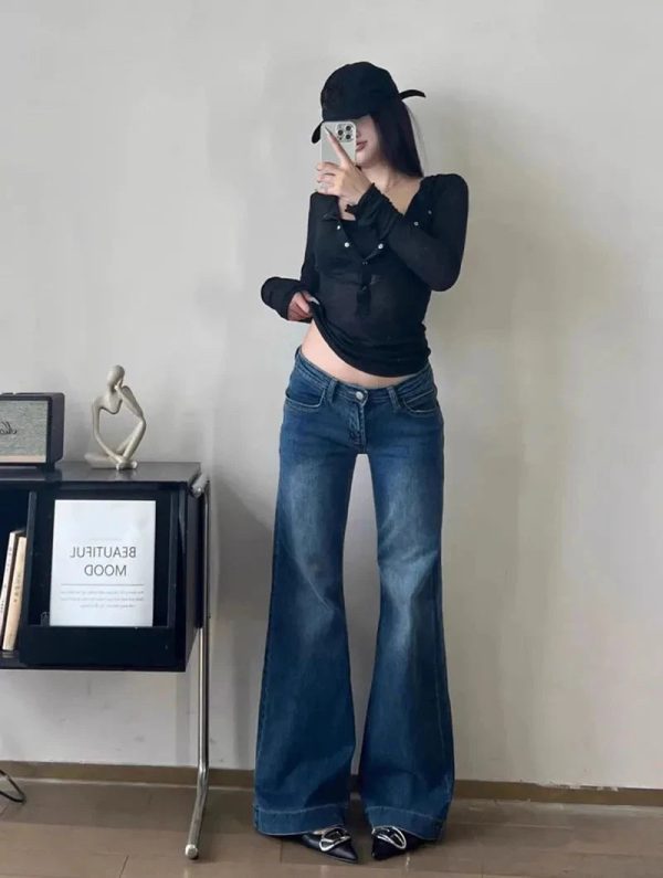 Skyline Low Rise Flare Women's Blue Jeans