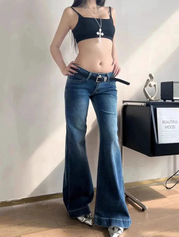 Skyline Low Rise Flare Women's Blue Jeans