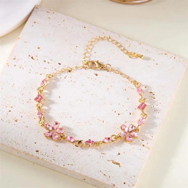 Spring Sakura Flower Zircon Bracelet Spring Sakura Flower Zircon Bracelet