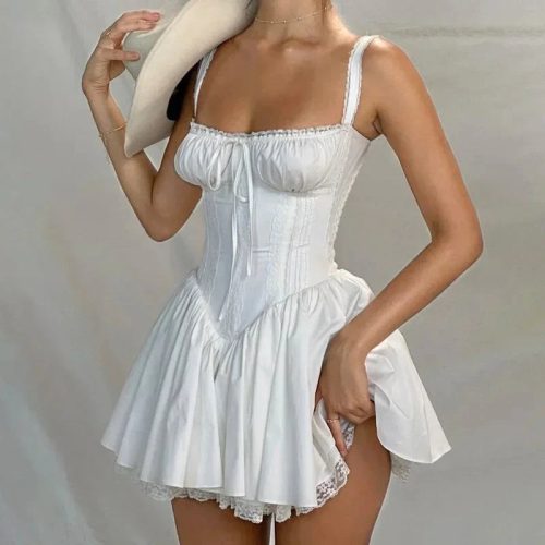 Strappy Mini Corset Coquette Party Dress