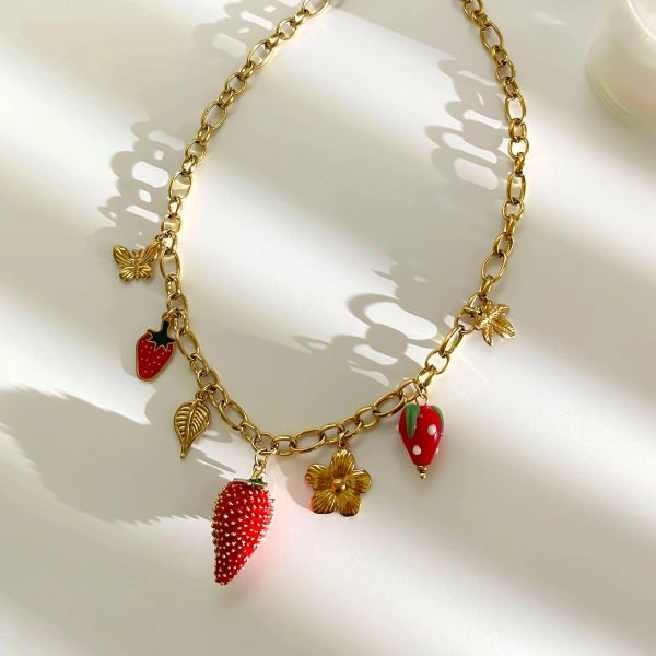 Strawberry Garden Gold-Plated Necklace