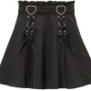 Gothic Black Heart Bow High Waist Mini Skirt