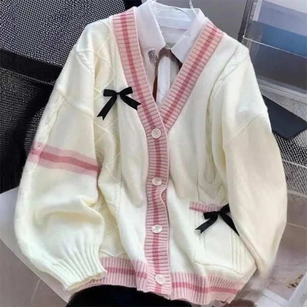Sweetheart Bow Knit Cardigan